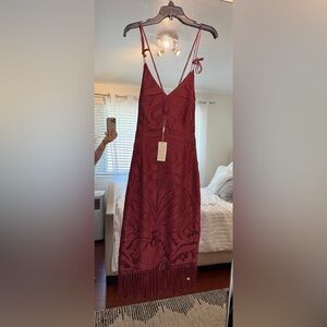 Elegant Burgundy Lace Dress